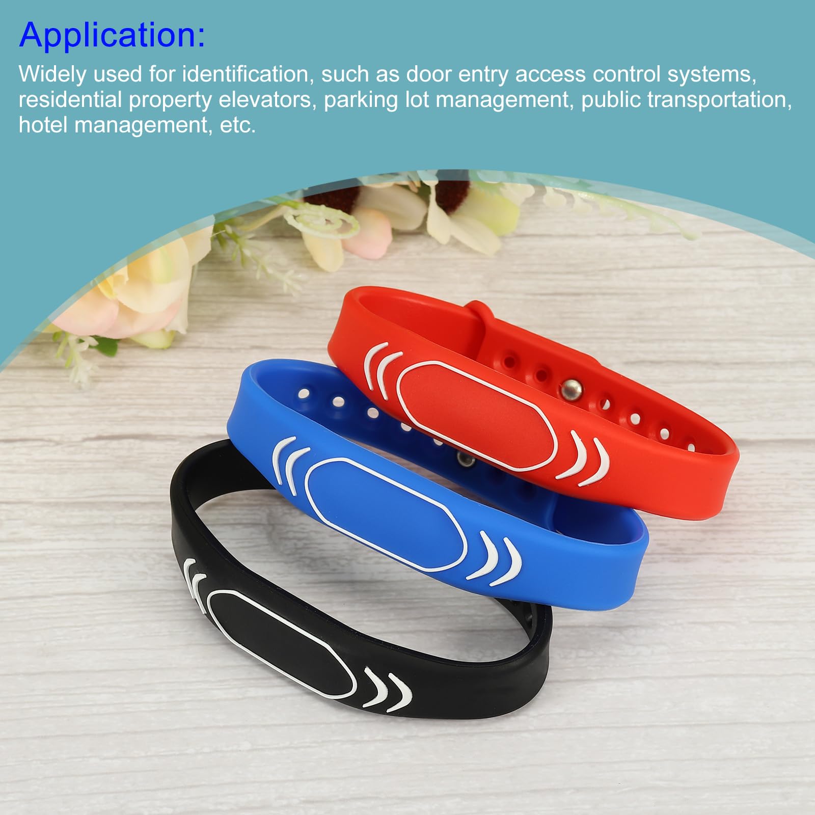 sourcing map TK4100 bracelet RFID bleu 1 pièce 125KHz