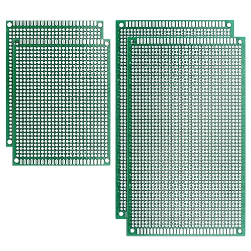 sourcingmap Kit PCB Double Face 7x9 9x15 Lot de 4 FR4