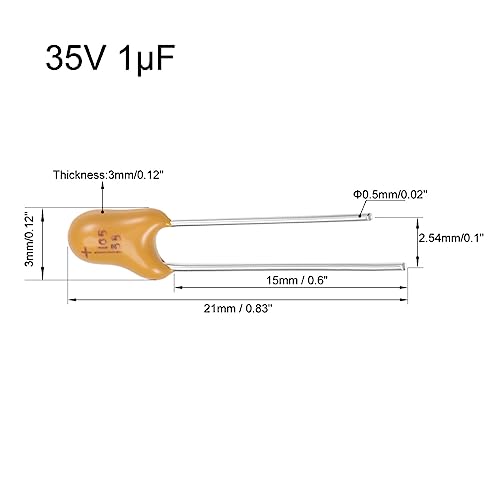 Sourcing Map Industrial condensateur tantale 35V 1uF 5 pcs