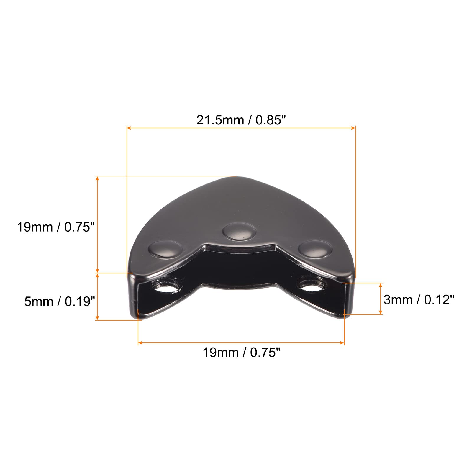 sourcing map Embout Fermeture Métal Noir 19mm Lot de 12