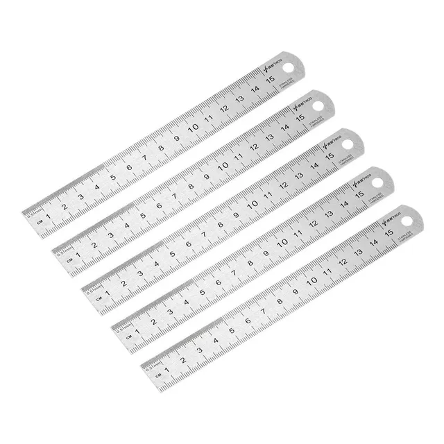 SOURCINGMAP Règle inox 15cm graduée trou suspension lot 5