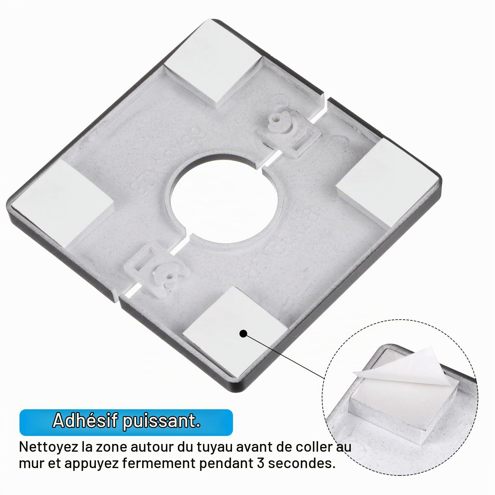 Sourcingmap Cache-tuyau ABS 85mm noir 28mm lot de 2 adhésif