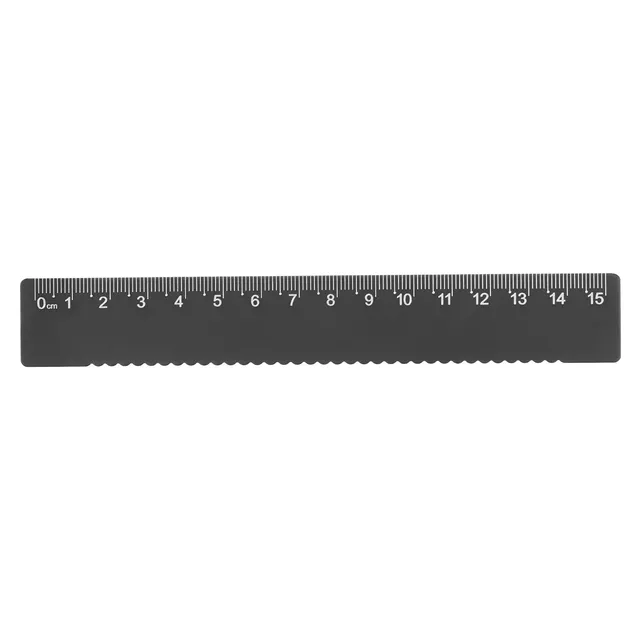 sourcingmap Industrial règle alu 15 cm noire bord ondulé