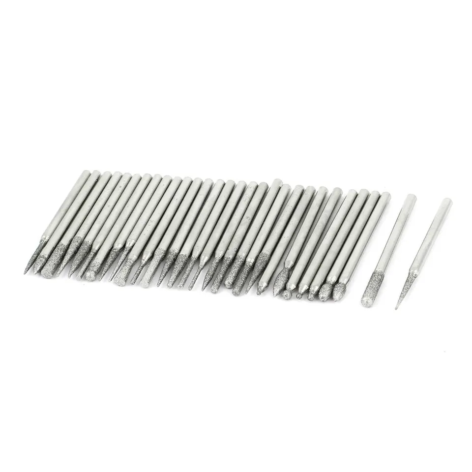 Sourcingmap Fraise Diamant Tige 3mm 30 pcs Coffret Meulage