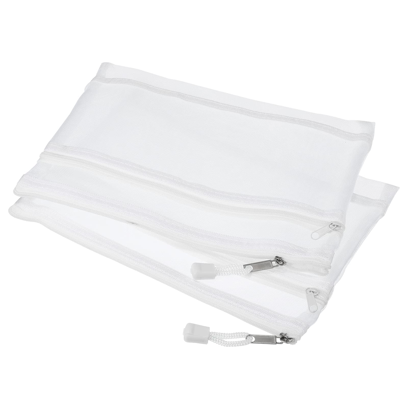 sourcing map pochette maille zippée A5 blanche lot 6 double