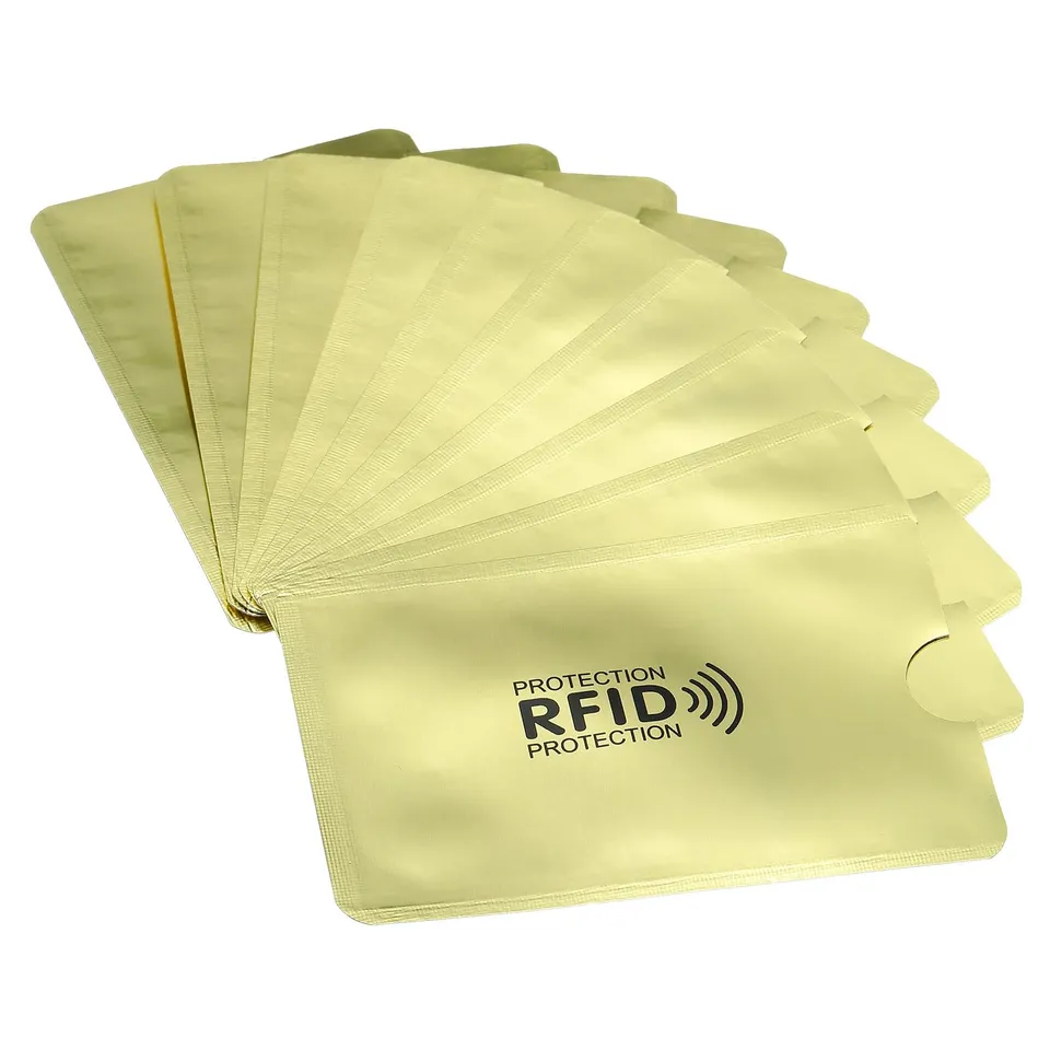 sourcing map Étui carte RFID jaune lot de 20
