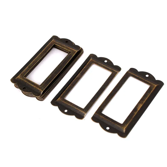Sourcing Map Porte-Étiquette Métal Bronze 85mm 10pcs