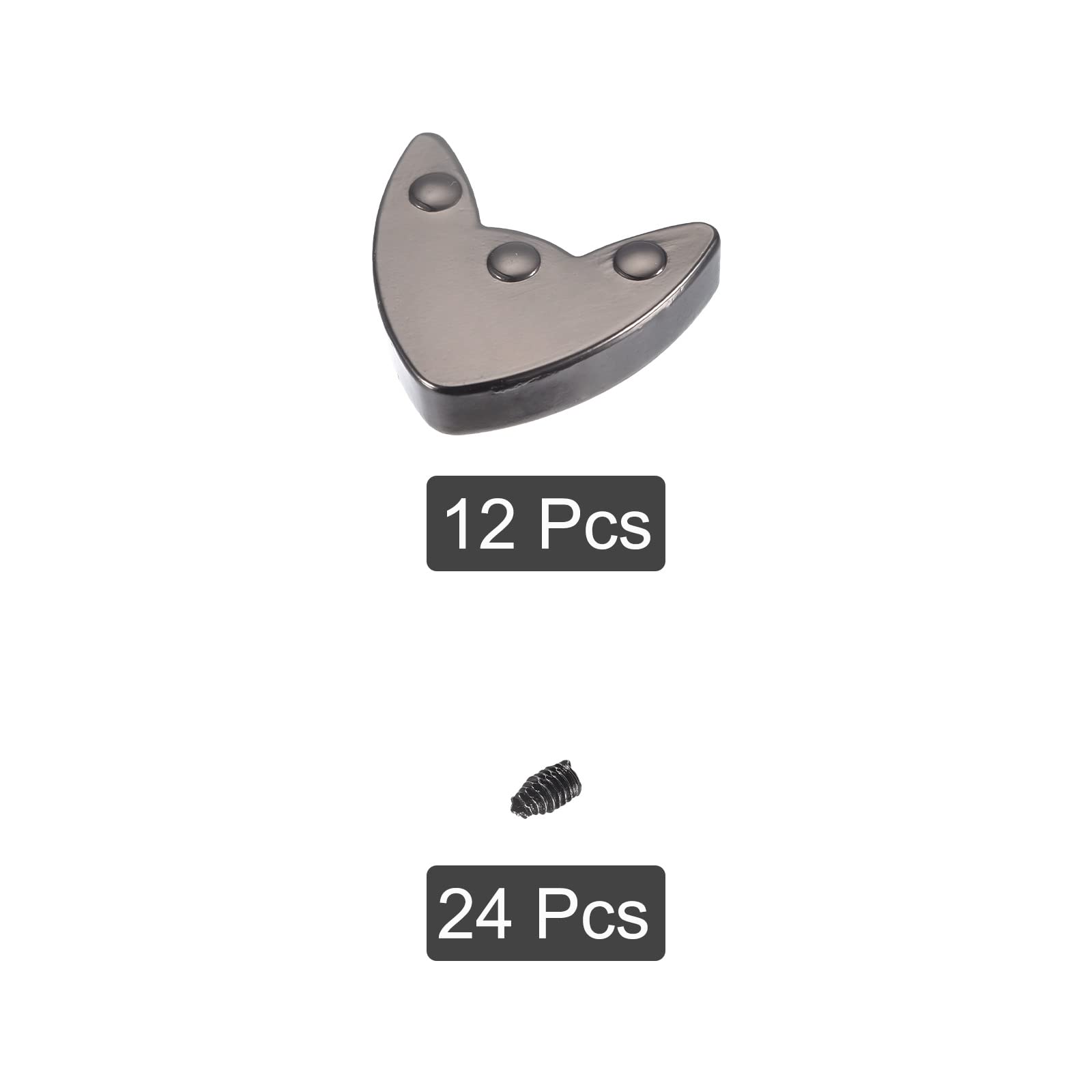 sourcing map Embout Fermeture Métal Noir 19mm Lot de 12