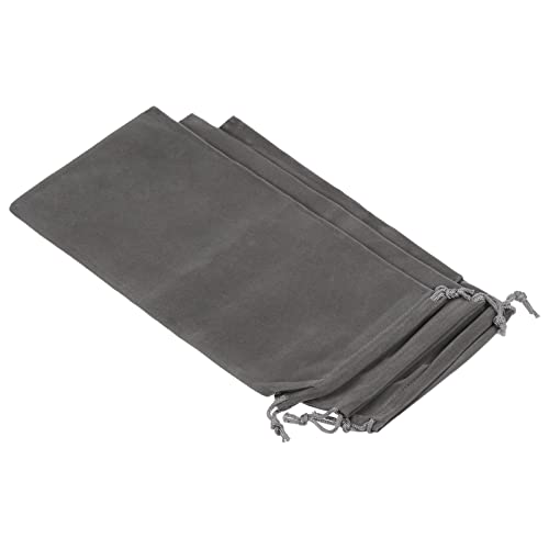 Sourcingmap Microfibre Pochette Lunettes Gris 30x15cm 3Pcs