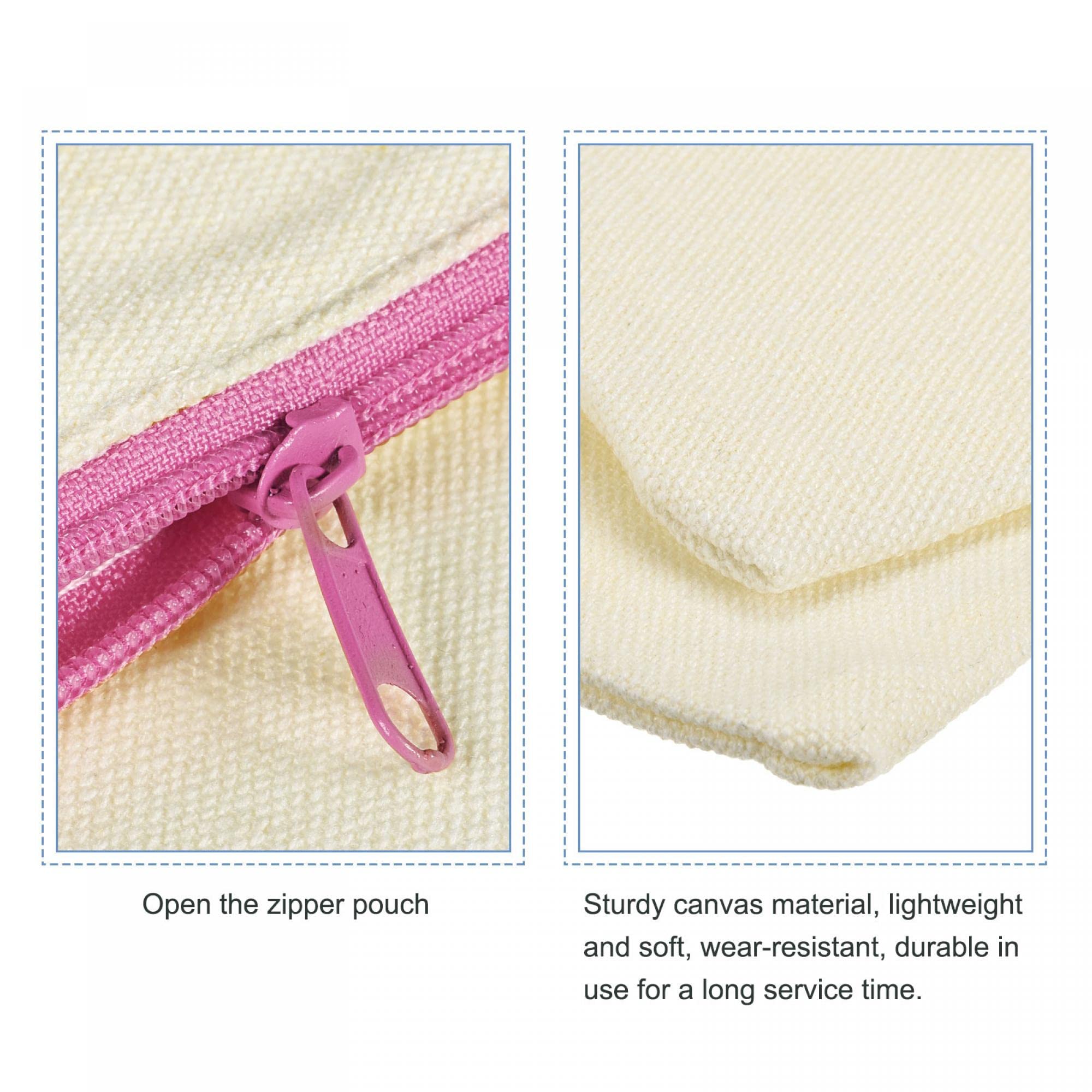Sourcingmap Office pochette toile zip rose 18x11 cm 4 pcs