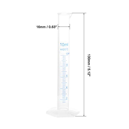 Sourcingmap 10ml cylindre gradué plastique éprouvette labo