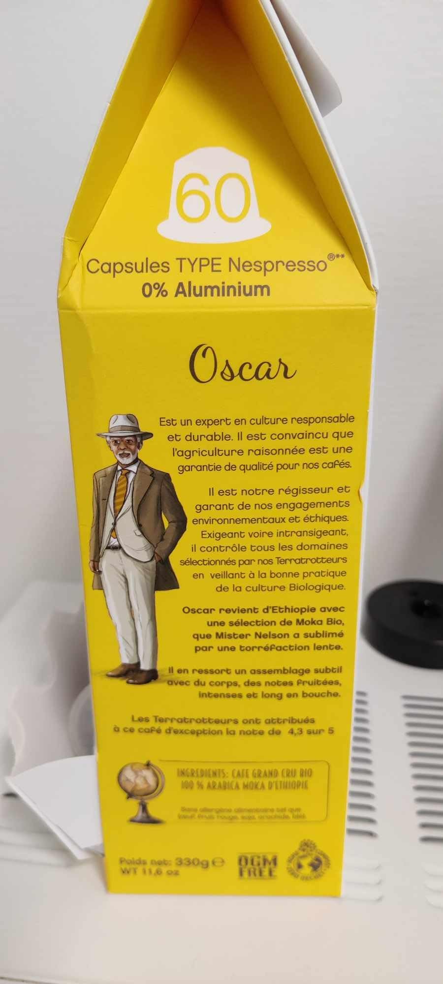 Terramoka Sir Oscar capsules café Éthiopie bio 60 fruité
