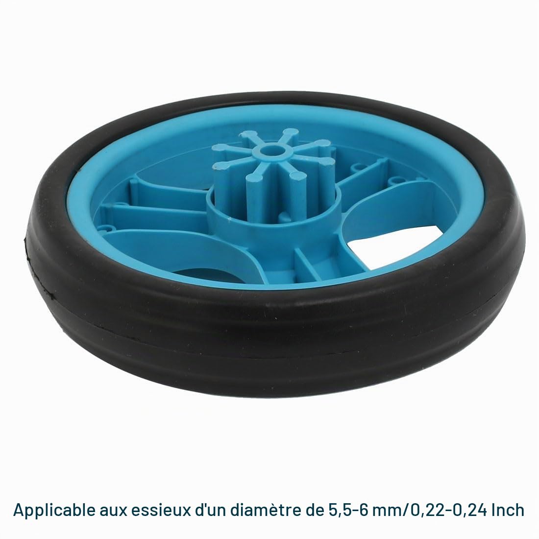 SOURCINGMAP Poulie roue plastique bleue 150mm lot de 2