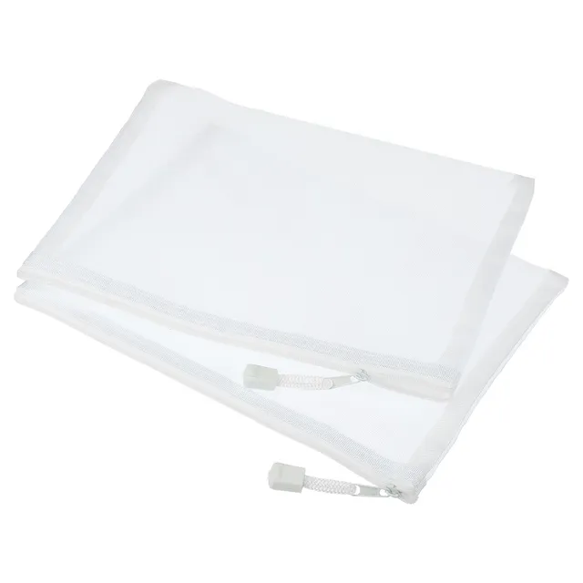 sourcing map pochette zippée A5 blanche x6 nylon