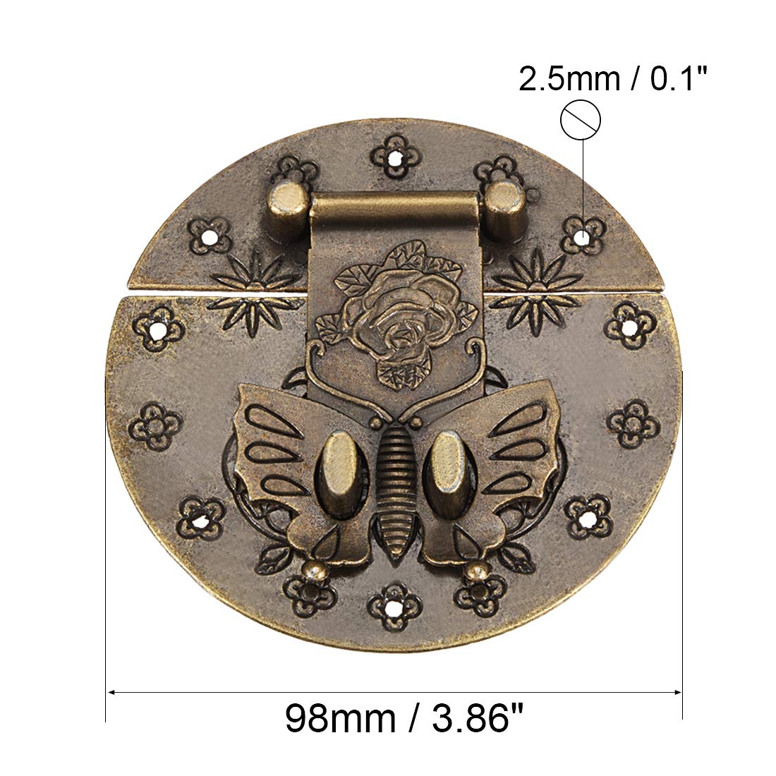 Sourcingmap Home & Garden Loquet Bronze 98mm Fermoir Coffre