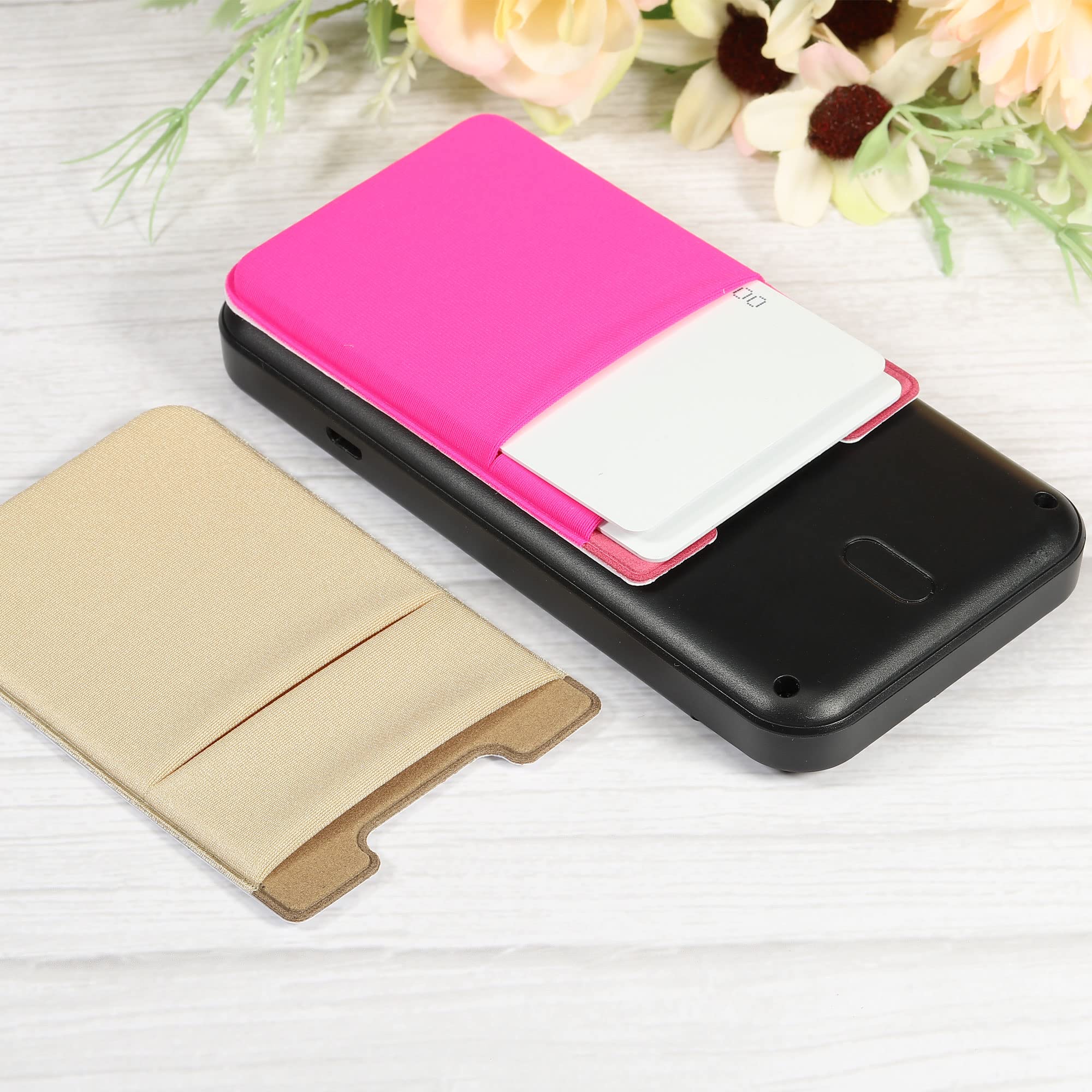 Sourcing Map Electronics Porte-Carte Téléphone Adhésif Rose x2 Spandex