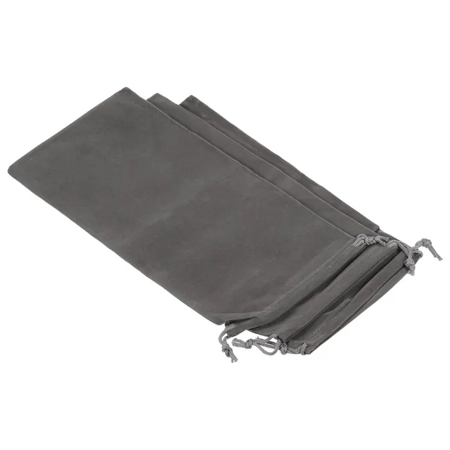Sourcingmap Microfibre Pochette Lunettes Gris 30x15cm 3Pcs