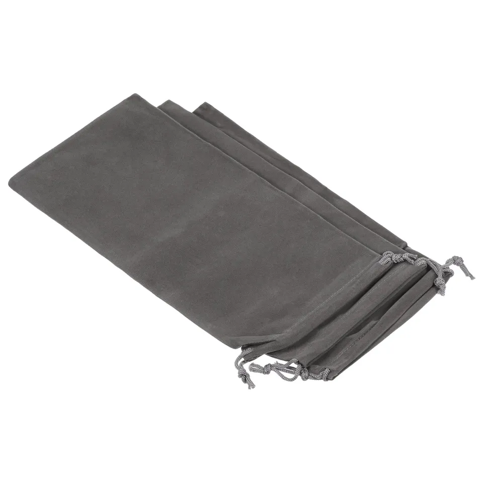 Sourcingmap Microfibre Pochette Lunettes Gris 30x15cm 3Pcs