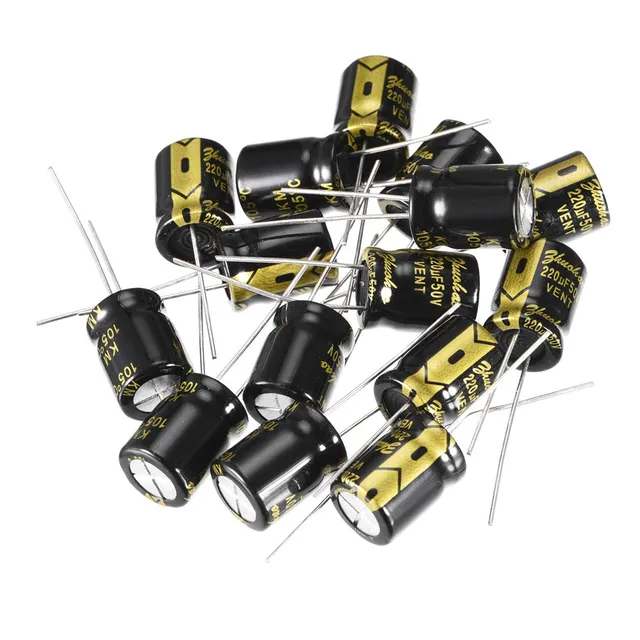 sourcing map 220uF 50V condensateur électrolytique 10x13mm lot 15