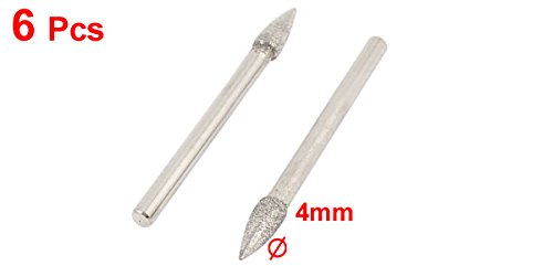 sourcing map pointe montée diamant conique 3x4 mm lot 6