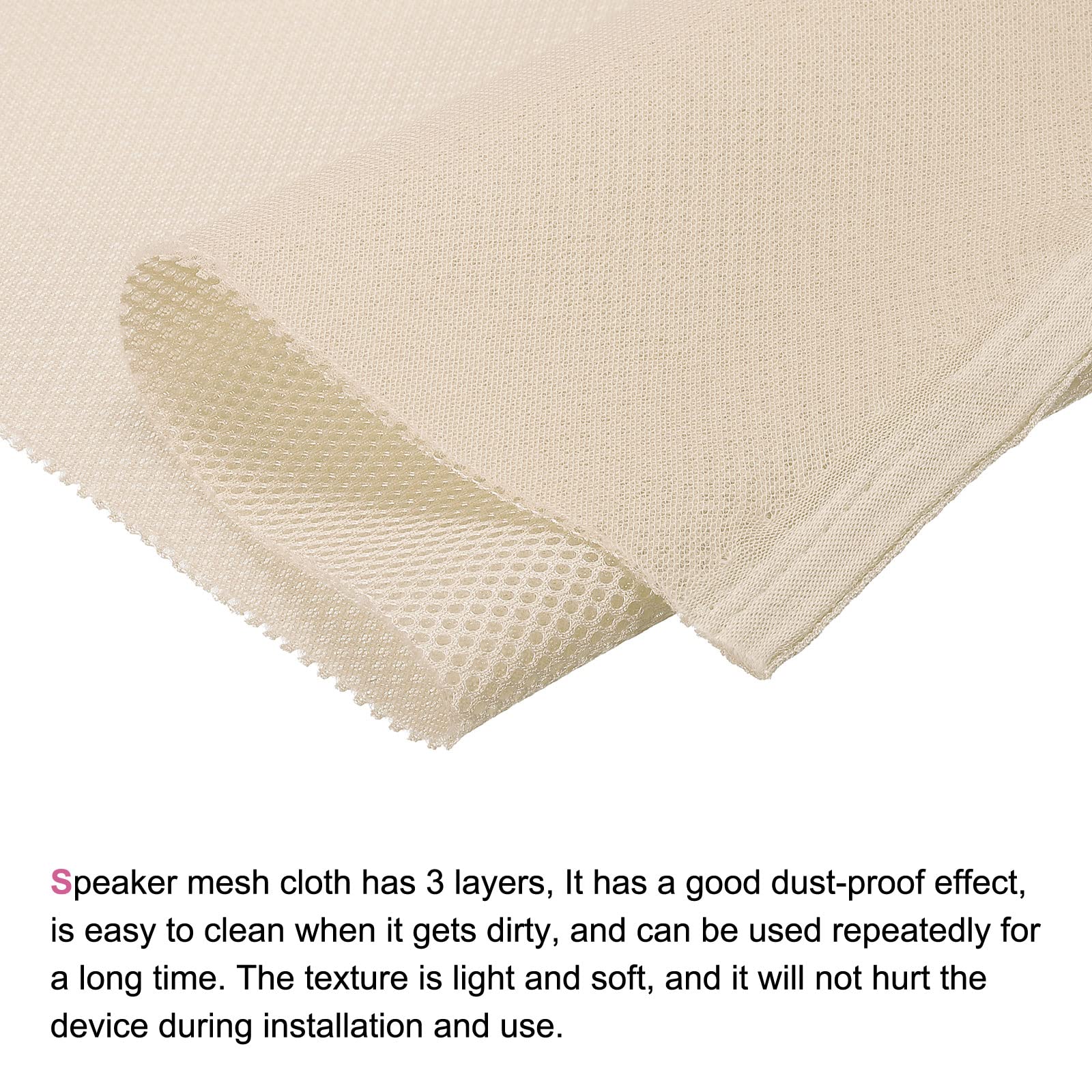 sourcing map tissu haut-parleur beige 1 x 1,4 m acoustique