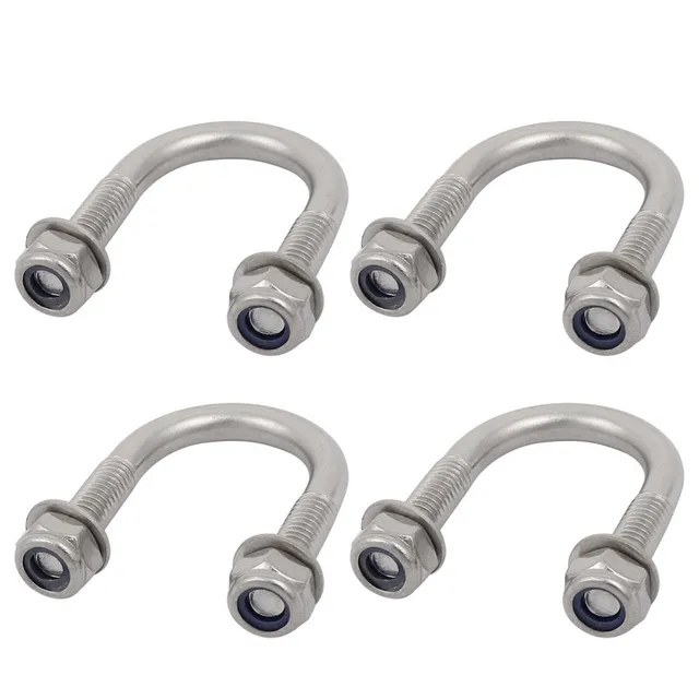 sourcing map Boulon en U M6 Inox 20mm Tuyau x4