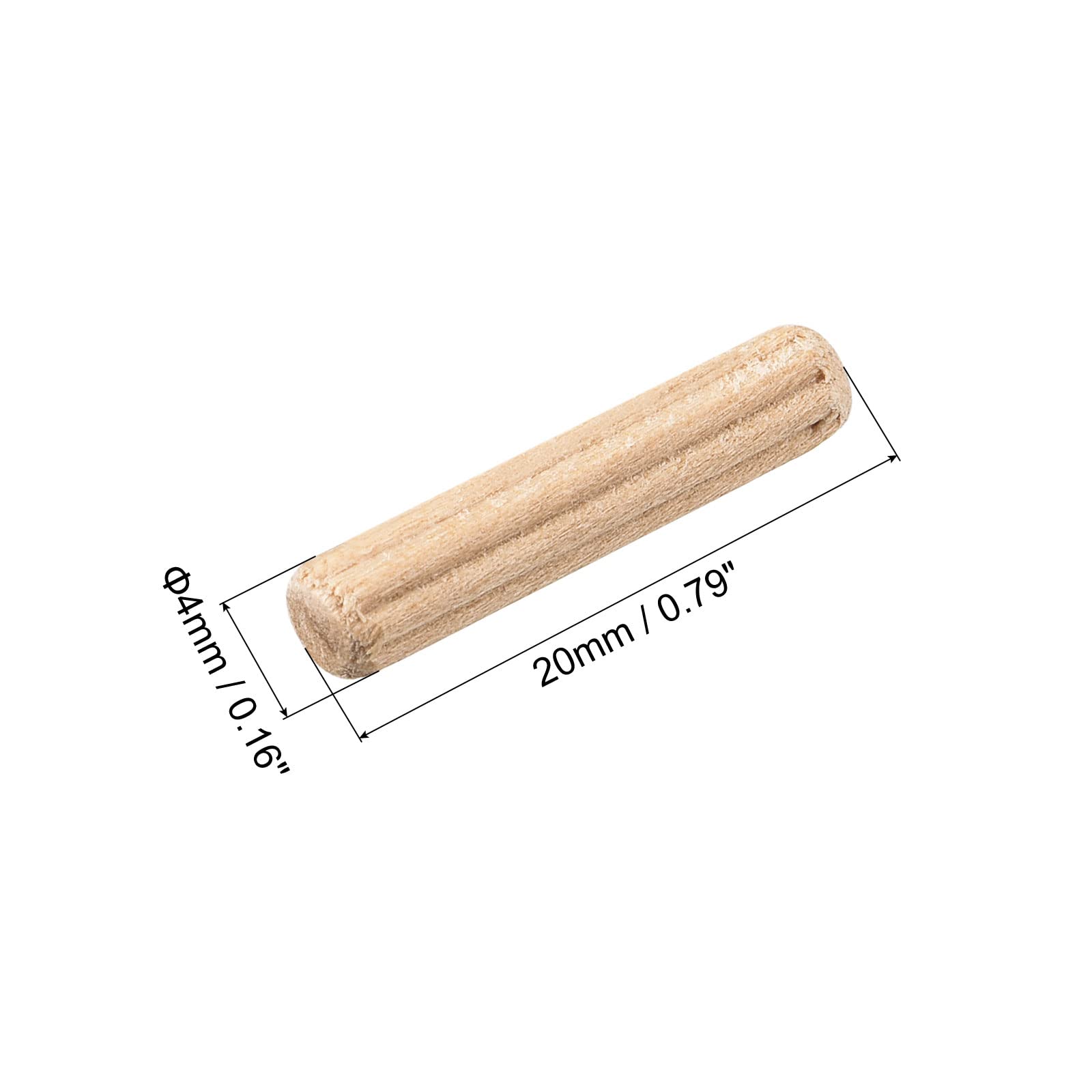 Sourcingmap goujons bois cannelés 4x20mm lot 50