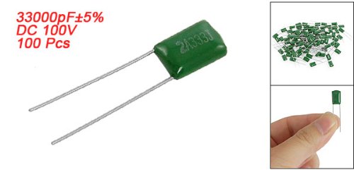 Sourcingmap 2A333J Condensateur Polyester 100V 33nF 100 pcs