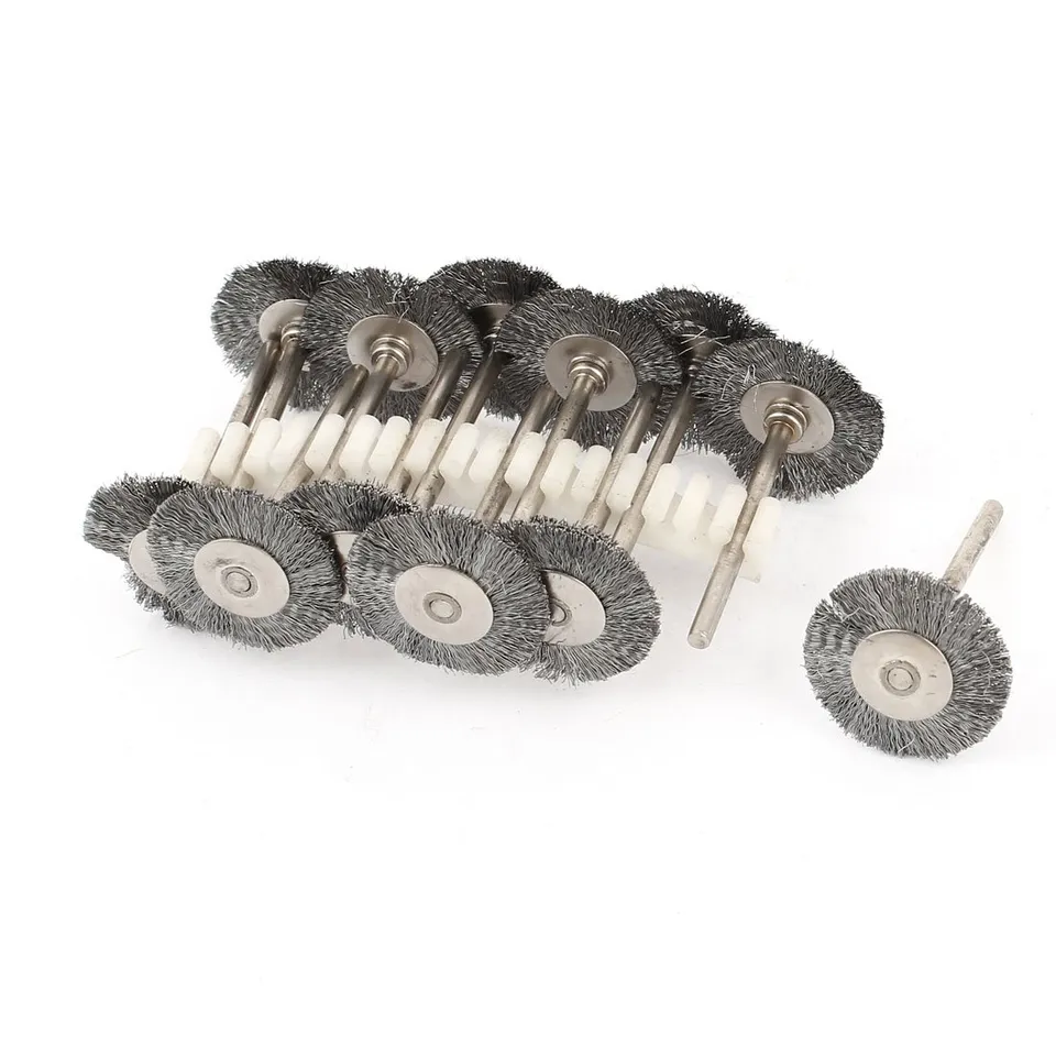 sourcingmap Industriel brosse roue inox 25mm 1/8 12 pièces