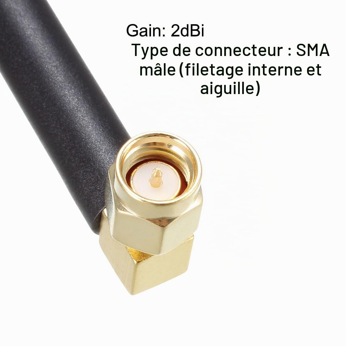 sourcing map Antenne WiFi 2dBi SMA Mâle Coudée Bi-Bande
