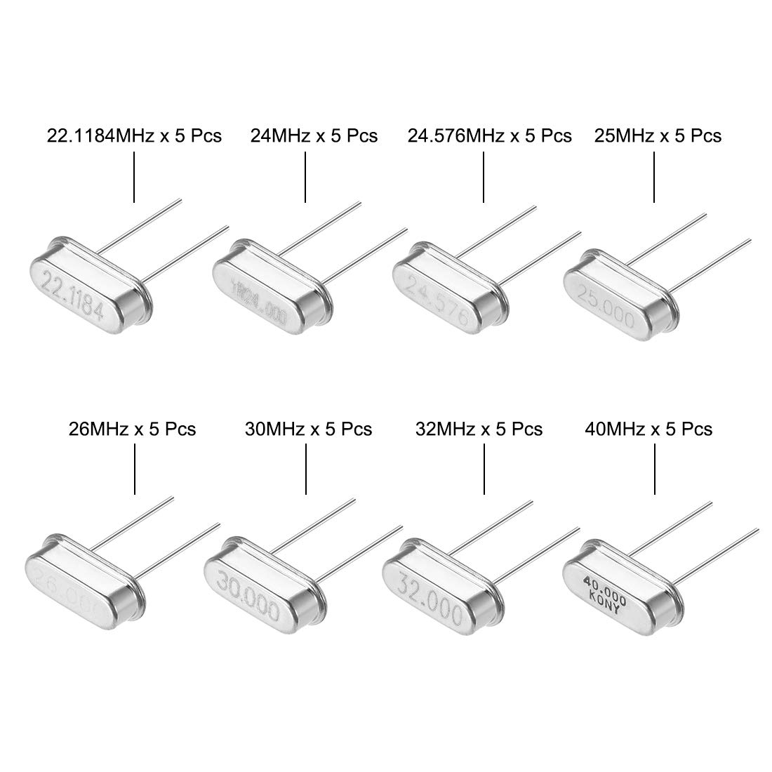 sourcing map HC-49S quartz oscillateur 22-40MHz 40 pcs DIP