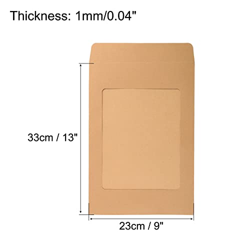 sourcingmap A4 enveloppe à fenêtre marron lot 10 simple face