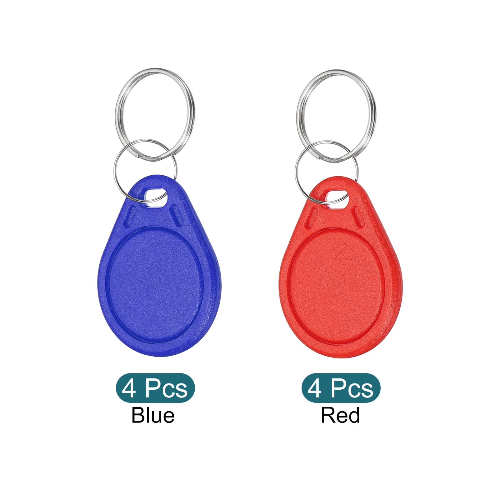 Sourcing Map Porte-Clés RFID 13,56MHz Rouge Bleu lot 8