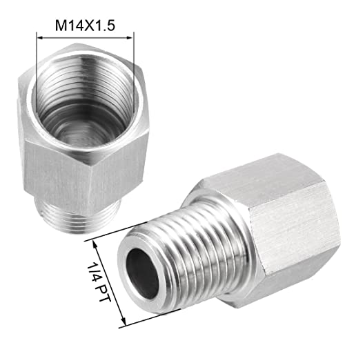 Sourcingmap adaptateur raccord 1/4 PT M14x1,5 inox