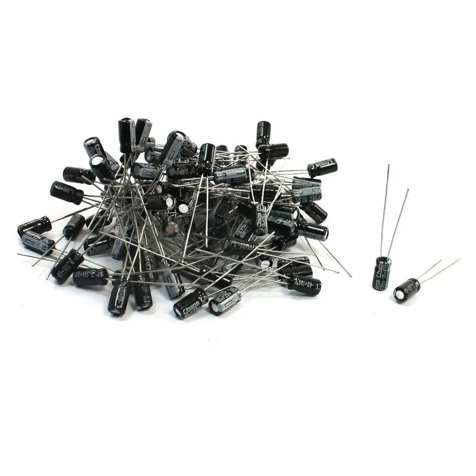 sourcing map Industrial 10uF 25V condensateur radial 100 pcs