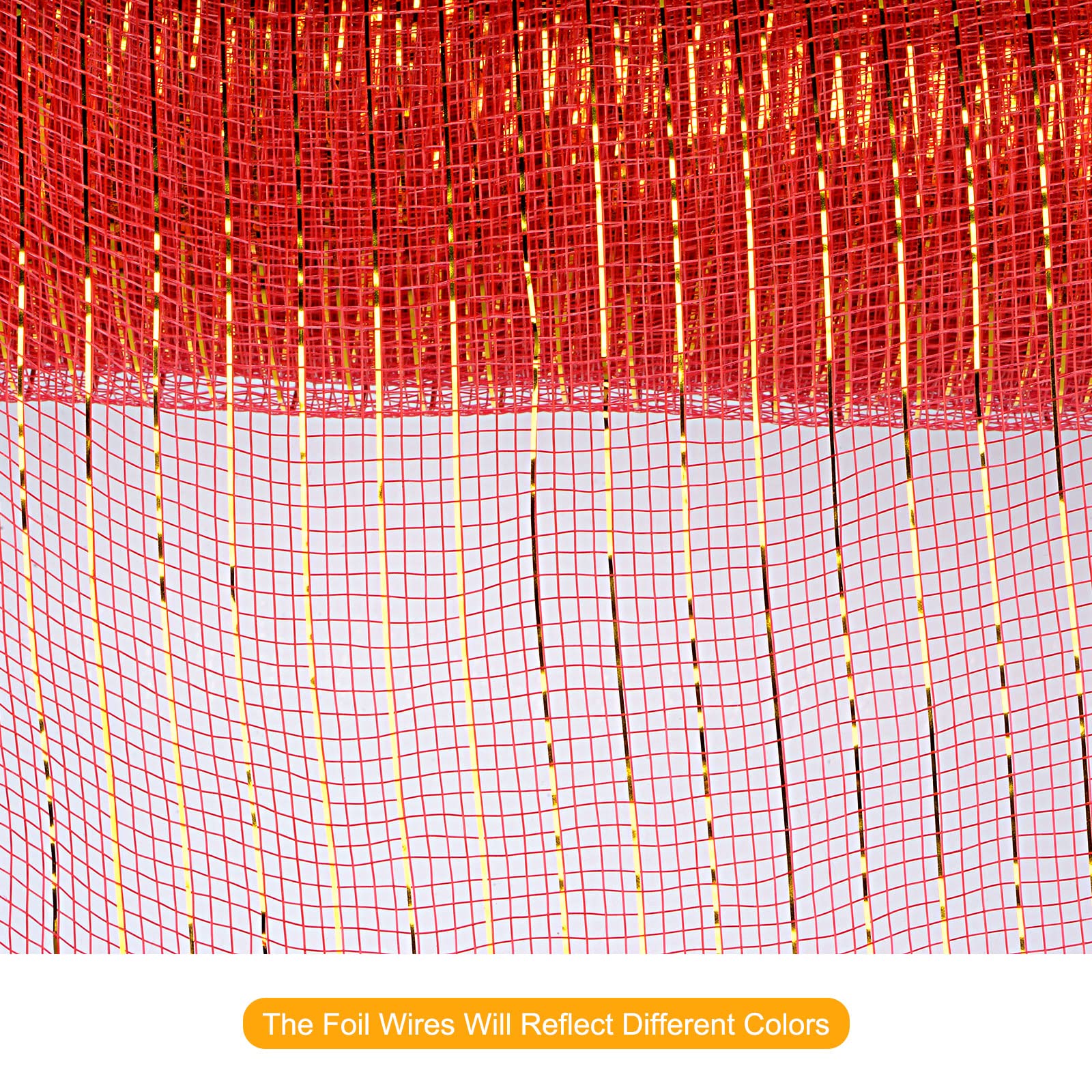 Sourcing Map Home Ruban Maille Toile Jute 26cm Rouge Or 9m