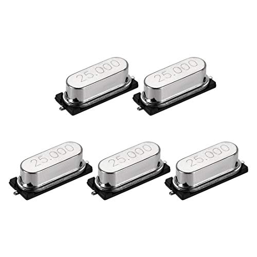 sourcing map Oscillateur Quartz 25MHz 5Pcs CMS 49SMD