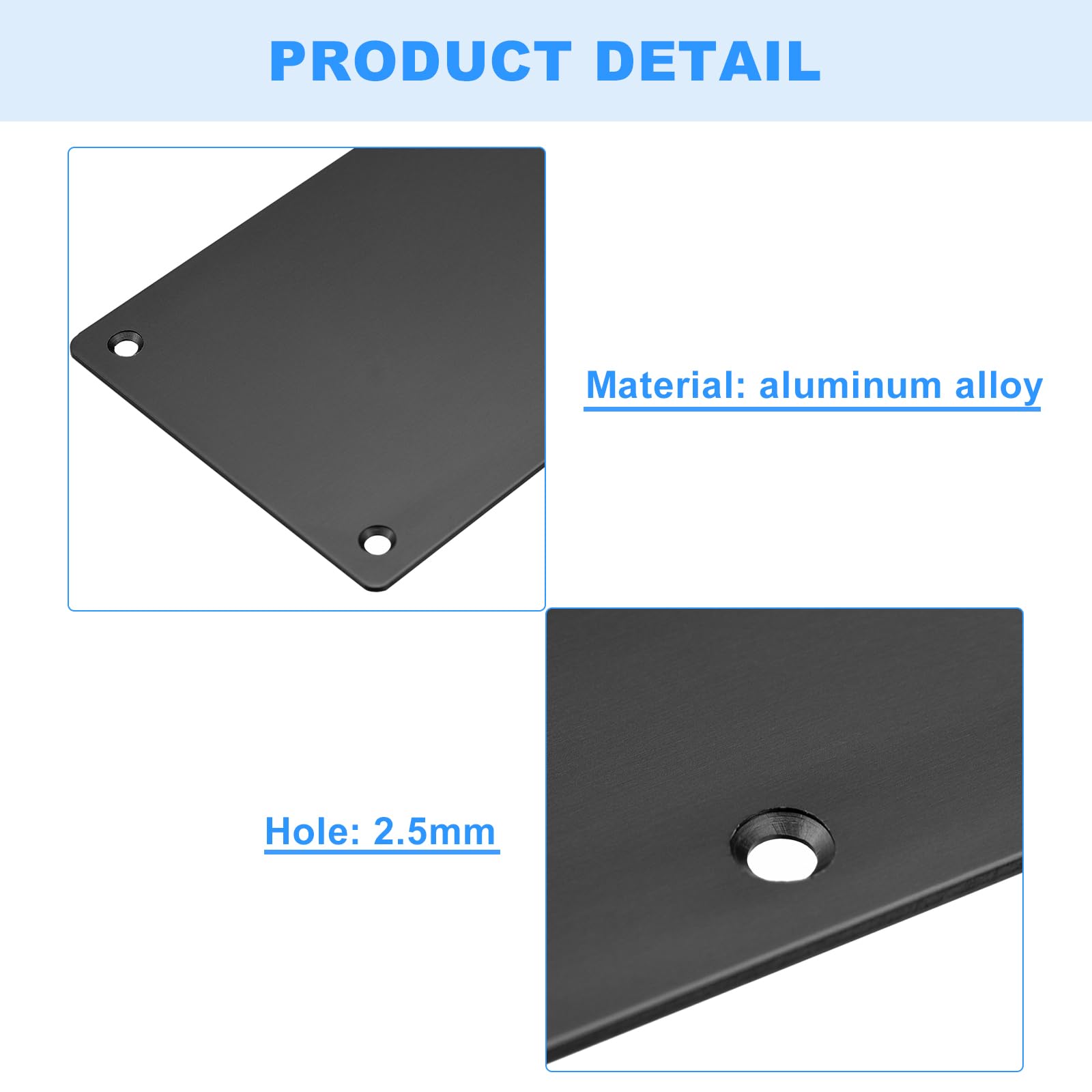sourcing map Home plaque de porte aluminium noir 41cm lot 2