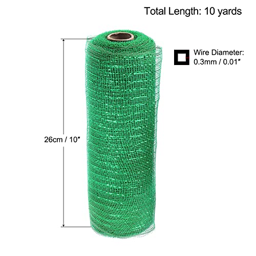sourcing map Home & Garden maille 10 pouces x 10 yards vert foncé 1 rouleau