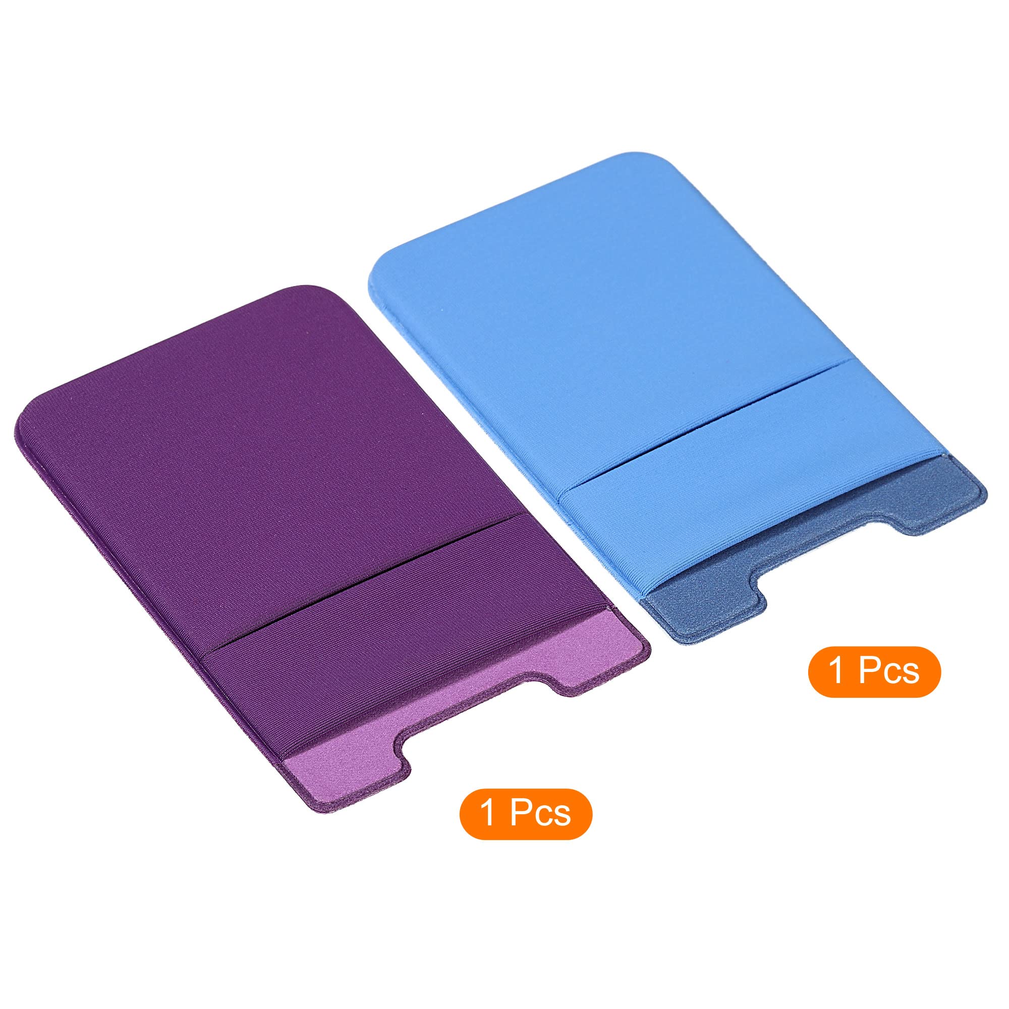 sourcing map Porte-carte adhésif téléphone double couche violet x2