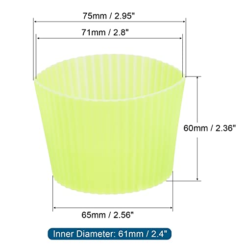sourcingmap Manchon Tasse Silicone Jaune Lot 4 Antidérapant