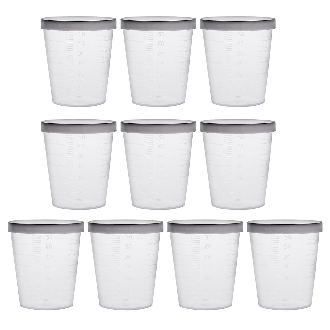 sourcing map béchers gradués 30mL gobelet mesure x10 transparent
