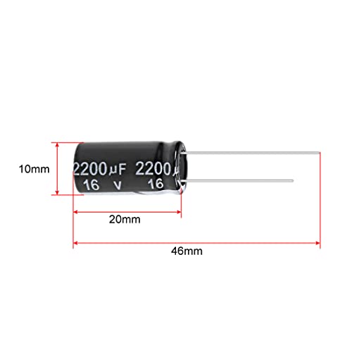 sourcing map Condensateur 2200uF 16V radial 25pcs