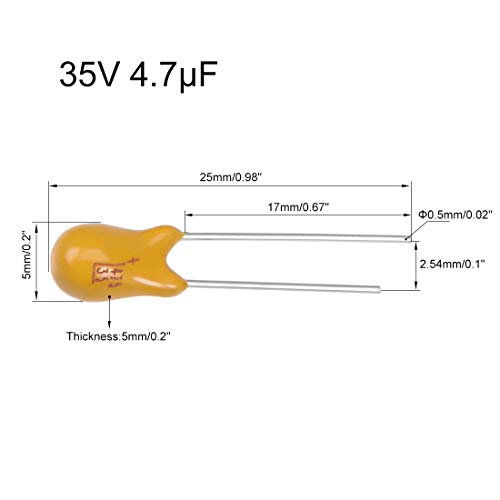 Sourcing Map 4.7uF 35V condensateur tantale radial 10 pcs
