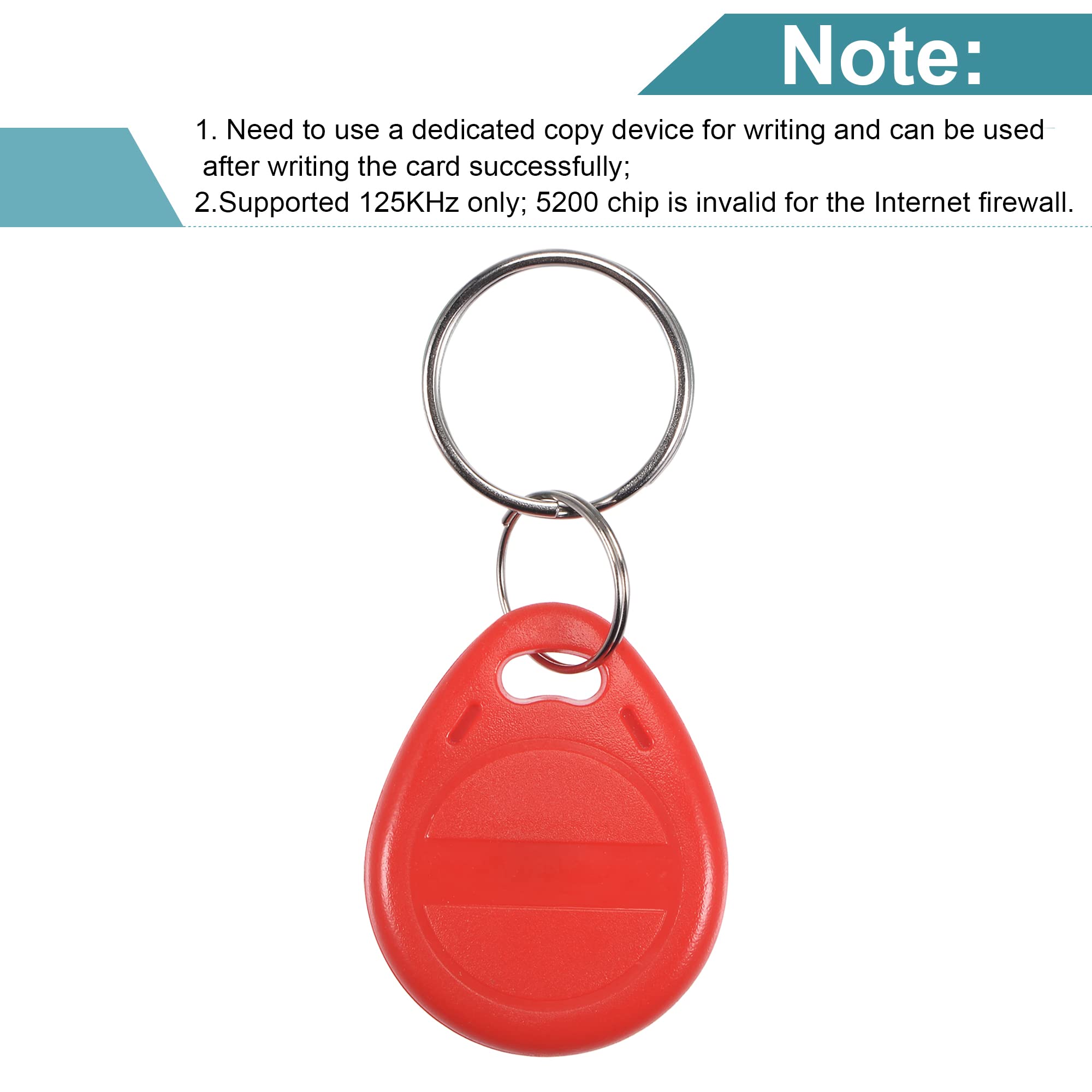 sourcingmap badge RFID 125KHz réinscriptible rouge lot de 10
