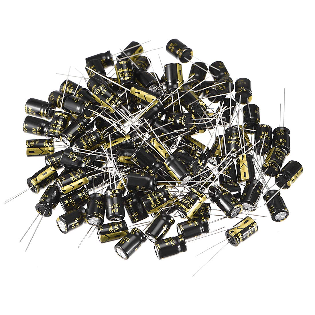 sourcing map 470uF 16V condensateur 100 pcs 8x12mm 105°C