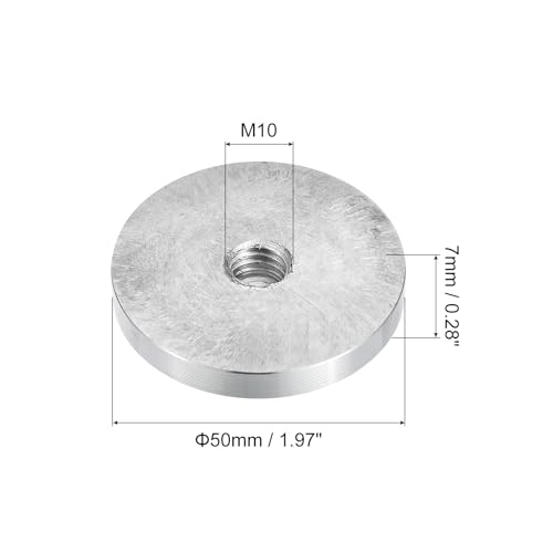 SOURCINGMAP Disque Aluminium Rond Argent 50mm Trou M10