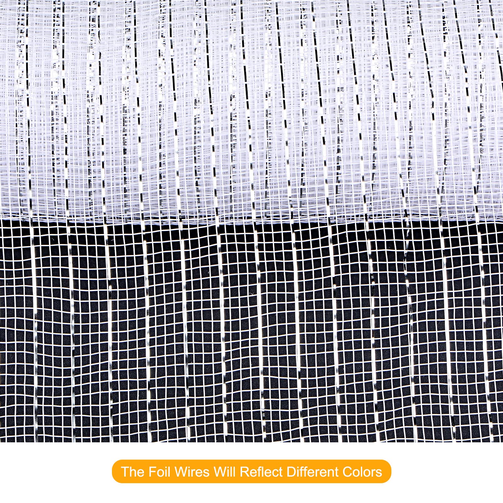 Sourcingmap ruban maille toile jute blanc argent 26cmx9m