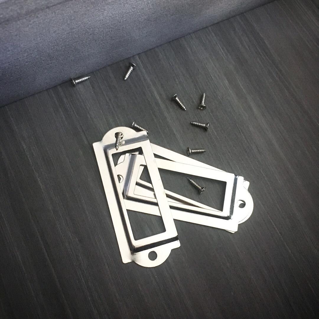 Sourcing Map Porte-étiquette métal argent 59 mm x10