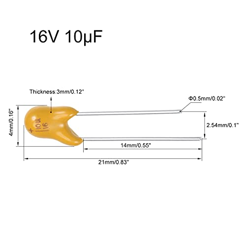 Sourcing Map 10uF 16V condensateur tantale radial 25 pcs